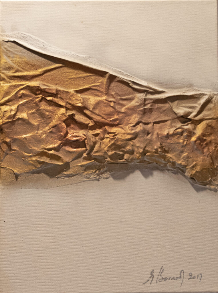 Ascension libératrice (40×30 cm) — peinture abstraite de Nadine Bernard, technique de relief