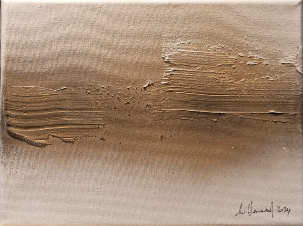 Blown away (23,5×18 cm) — peinture abstraite de Nadine Bernard, technique de relief
