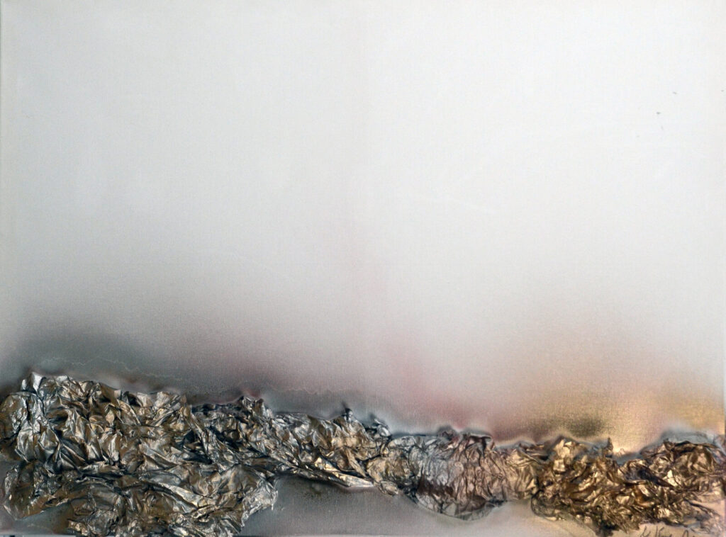 Décalage (60×80 cm) — peinture abstraite de Nadine Bernard, technique de relief