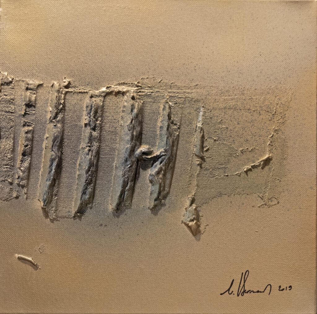 Paysage (29×29 cm) — peinture abstraite de Nadine Bernard, technique de relief