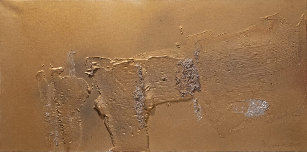 Vestiges (30×60 cm) — peinture abstraite de Nadine Bernard, technique de relief